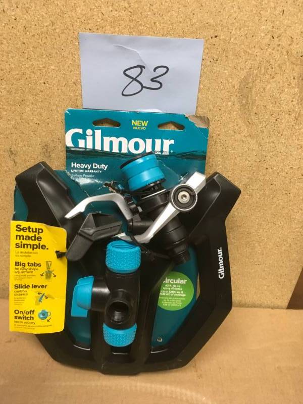 lot 83 image: Gilmour 5800 sq. ft. Coverage Area, Heavy Duty Circular Sprinkler in good condition