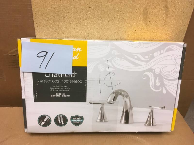 lot 91 image: American Standard Chatfield 8 in. Widespread 2-Handle Bathroom Faucet in Polished Chrome in good condition