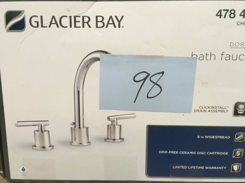 lot 98 image: Glacier Bay Dorset 8 in. Widespread 2-Handle High-Arc Bathroom Faucet in Chrome in good condition