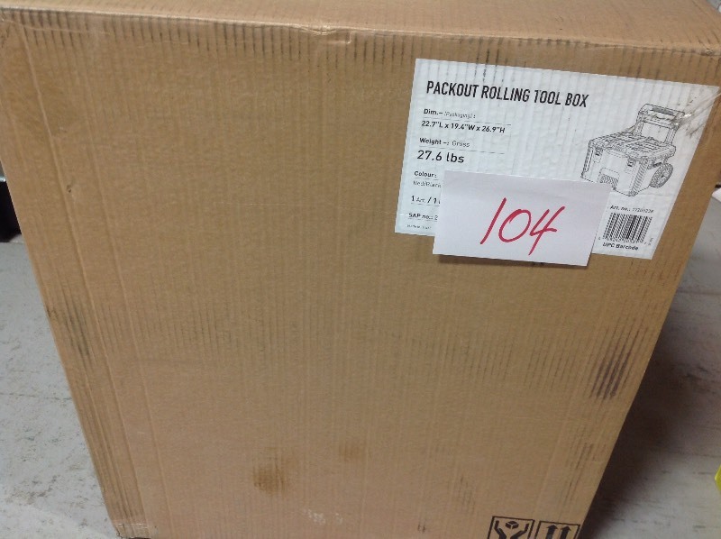 lot 104 image: Milwaukee Packout Rolling Tool Box not used