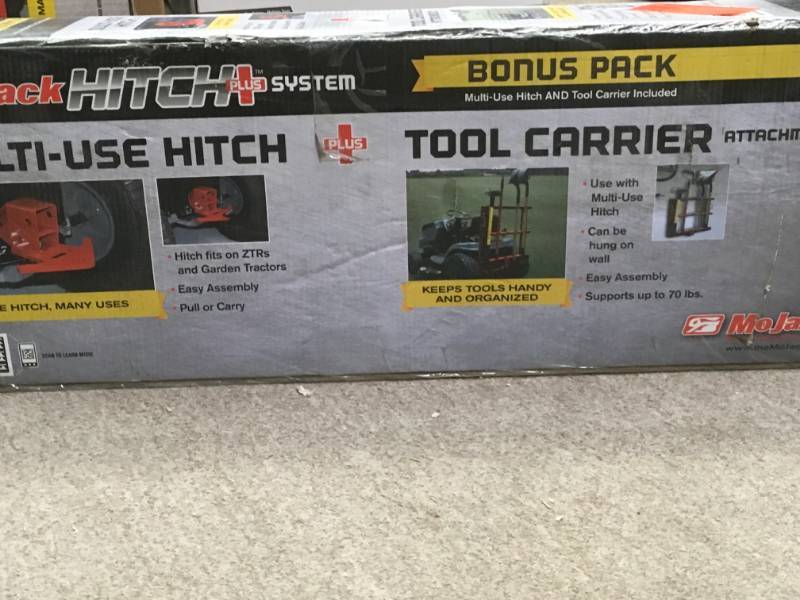 lot 6 image: MoJack Hitch Plus 3 in. Multi-Use Hitch Attachment and 26 in. Tool Carrier in good condition