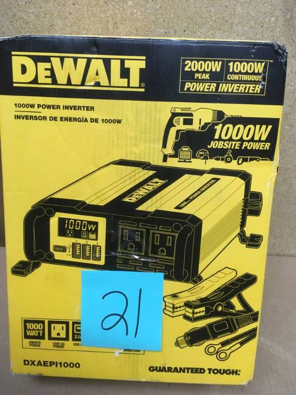 lot 21 image: DEWALT 1000-Watt Power Inverter in good condition