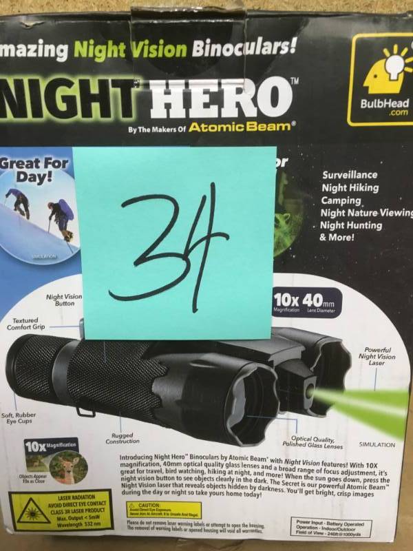 lot 34 image: Night Vision 10x Binoculars in good condition