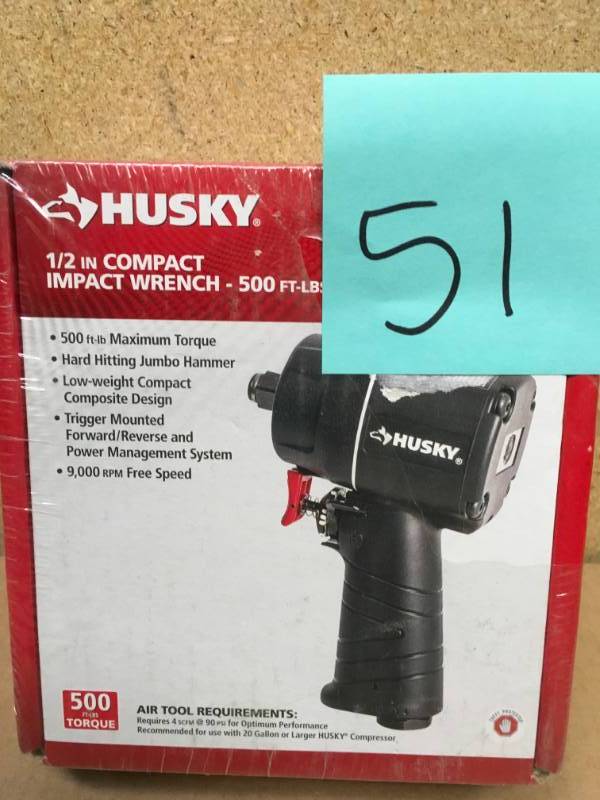 lot 51 image: Husky Tools Air Impact Wrench H4430 in good condition