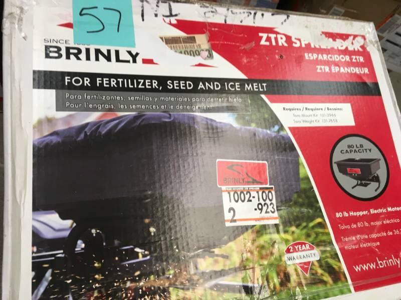 lot 57 image: Brinly-Hardy Rear Mounted ZTR Spreader not used
