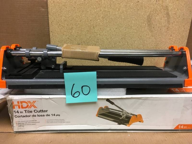 lot 60 image: HDX 14 in. Rip Ceramic Tile Cutter in good condition