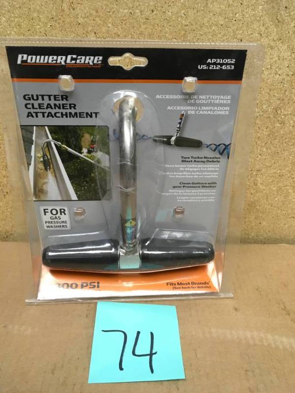 lot 74 image: Power Care 3,300 PSI Gutter-Cleaner Attachment for Gas Pressure Washers in good condition