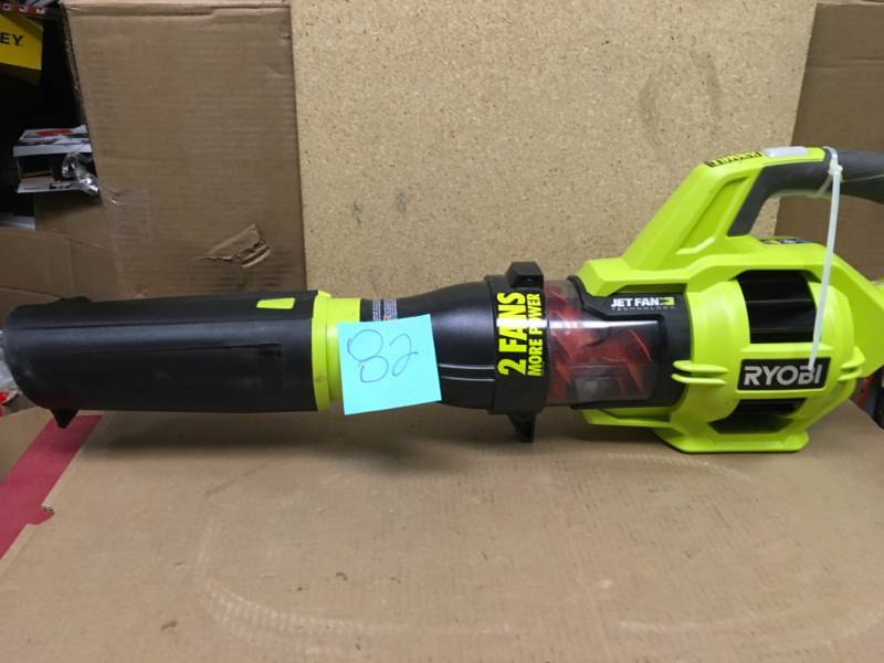 lot 82 image: RYOBI 110 MPH 480 CFM Variable-Speed Turbo 40-Volt Lithium-ion Cordless Jet Fan Leaf Blower - Battery and Charger Not Included in good condition