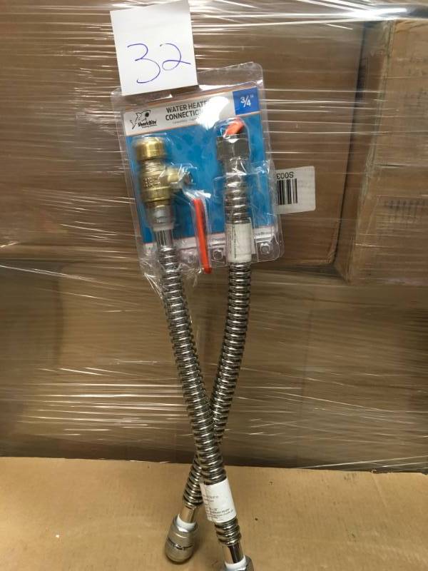 lot 32 image: SharkBite 34 in. X 34 in. FIP Water Heater Connection Kit n good condition