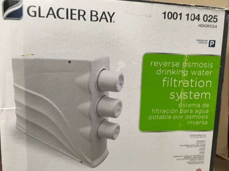 lot 40 image: Glacier Bay Premium Reverse Osmosis Drinking Water Filter Set (Fits HDGROS4 System) n good condition