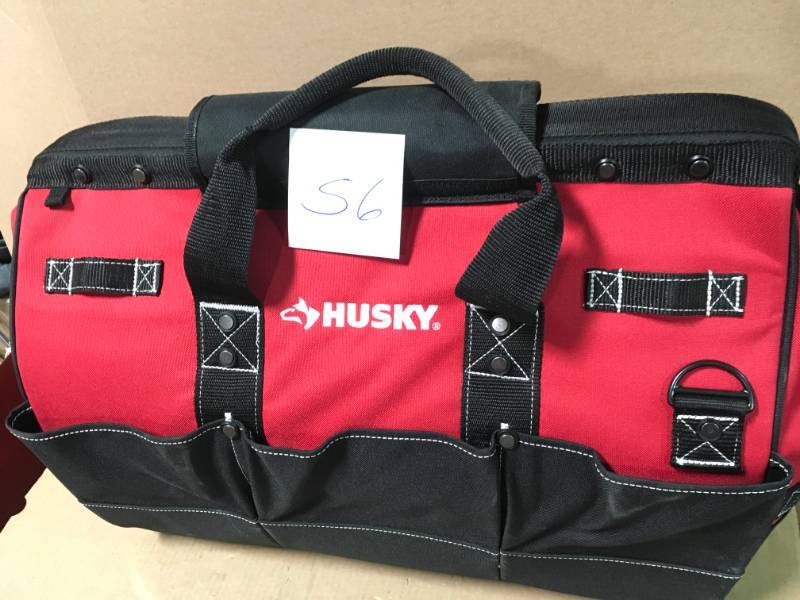 lot 56 image: Husky 20 in. Tool Tote Bag with Magnetic Closure not used