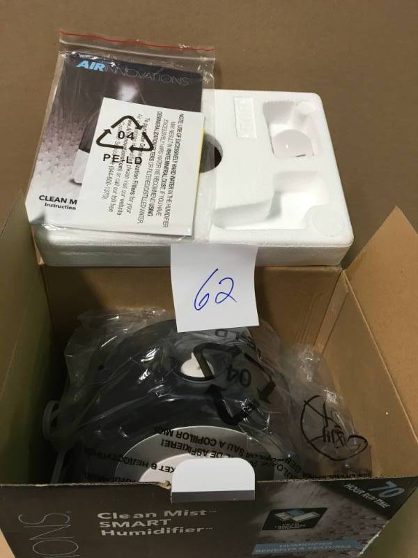 lot 62 image: Air Innovations 1.4 Gal. Cool Mist Digital Humidifier for Large Rooms Up To 400 sq. ft. not used