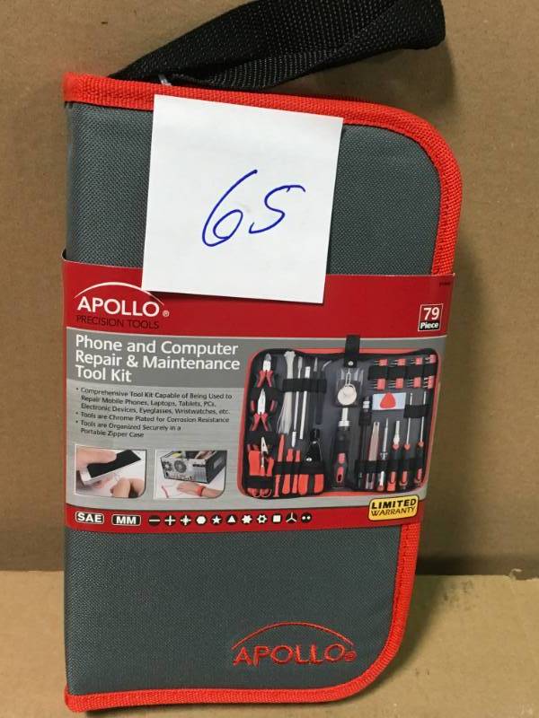 lot 65 image: Apollo Phone and Computer Repair and Maintenance Tool Kit (79-Piece) in good condition