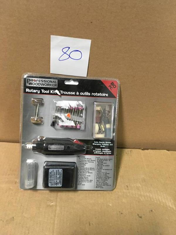 lot 80 image: Professional Woodworker Rotary Tool Kit (80-Piece) in good condition