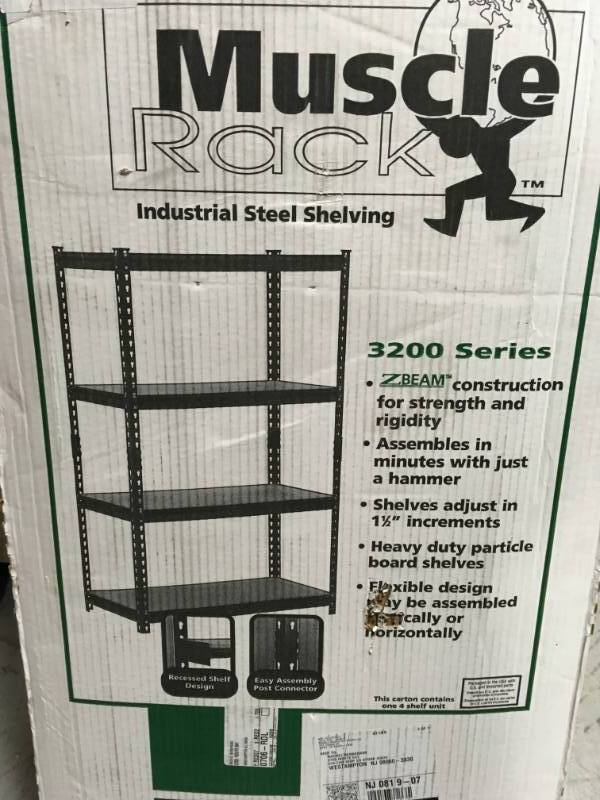 lot 94 image: Edsal 4-Shelf Steel Shelving Unit in good condition