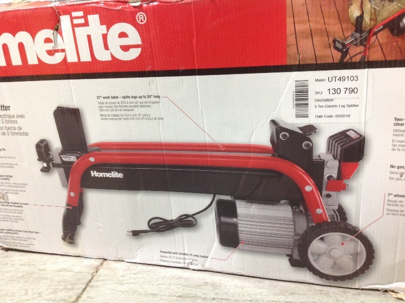 lot 101 image: Homelite 5-Ton Electric Log Splitter in good conditions