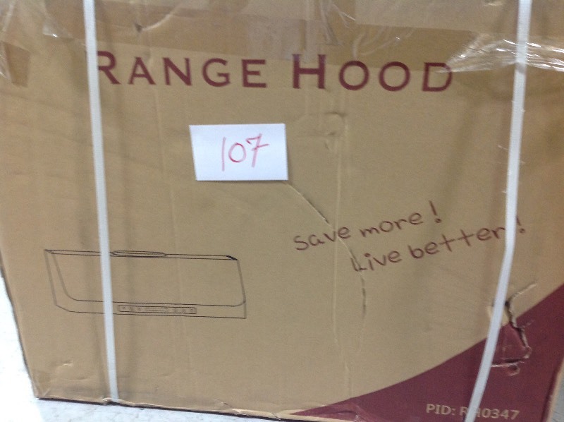 lot 107 image: AKDY 30 in. Under Cabinet Range Hood in Stainless Steel with Black Finish in good conditions