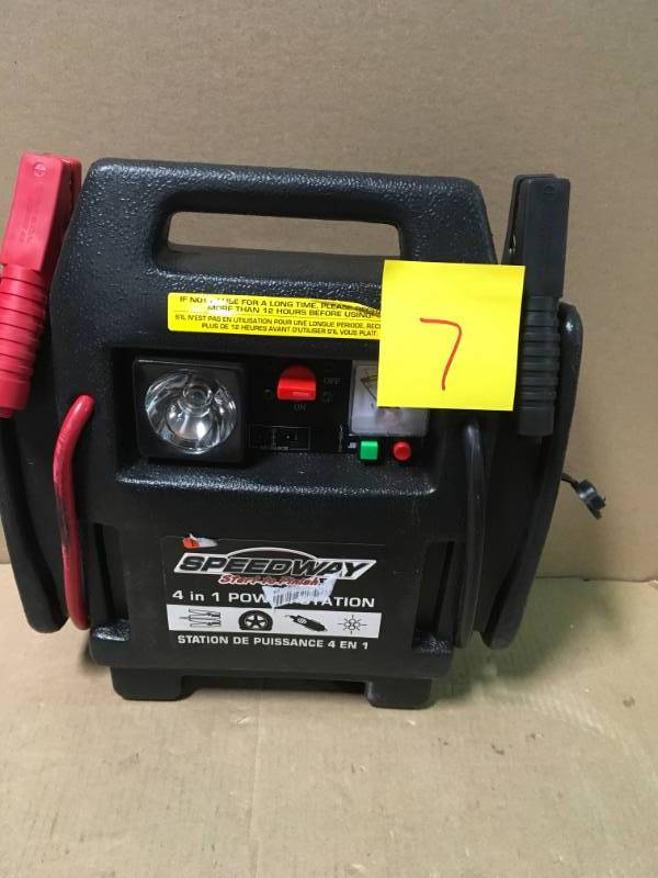 lot 7 image: SPEEDWAY Emergency Car Jump Starter and Compressor with Rechargeable Batteryin very good condition