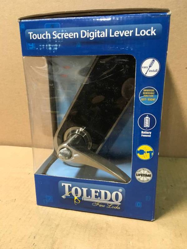lot 13 image: Toledo Fine Locks Bilbao Single Cylinder Stainless Steel Touch Screen Door Lock in very good condition