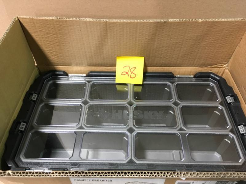 lot 28 image: Husky Connect 10-Compartment Small Parts Organizer in very good condition