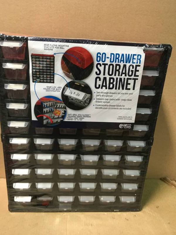 Tafco Product 60 Compartment Small Parts Organizer Red In Very