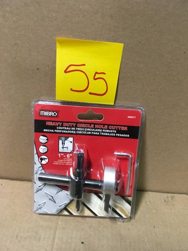lot 55 image: MIBRO Adjustable Circle Hole Cutter For Wood, Plastic and Composites in very good condition