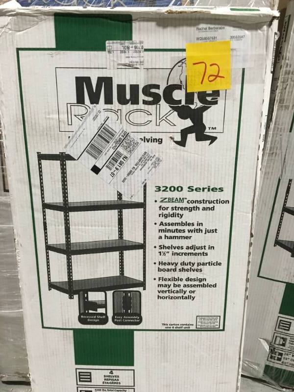 lot 72 image: Edsal 4-Shelf Steel Shelving Unit in very good condition