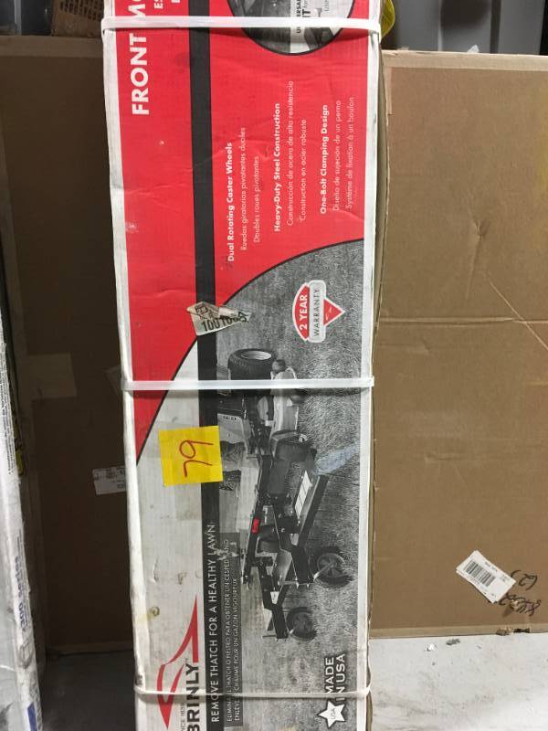 lot 79 image: Brinly-Hardy 48 in. Front Mount Dethatcher for ZTR Mowers not used