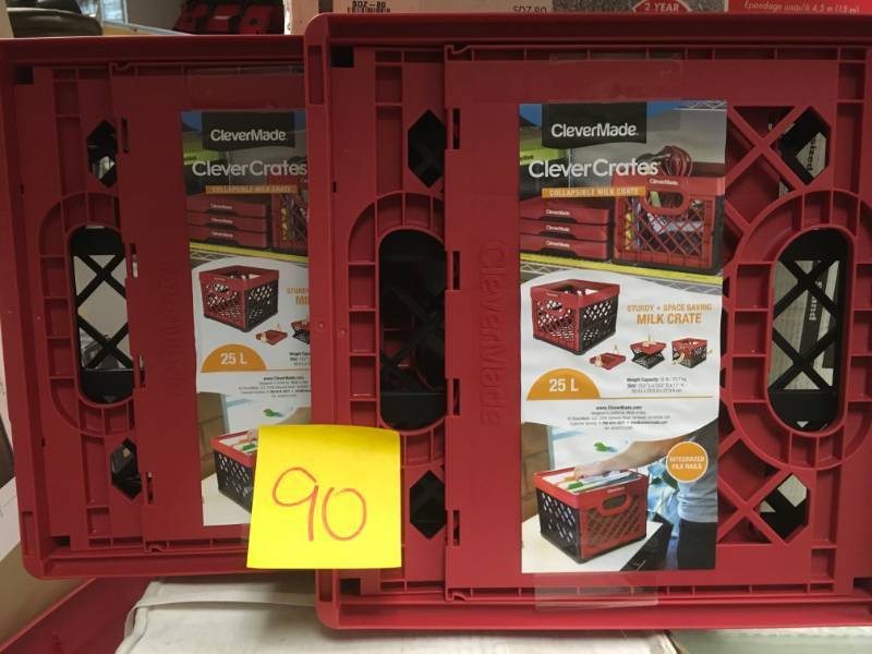 lot 90 image: CleverMade Collapsible Milk Stackable Storage Utility in very good condition