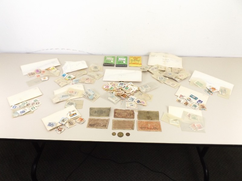 lot 17 image: Collection of Antique Foreign Stamps and Currency