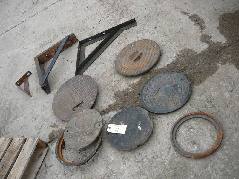 lot 11 image: Manhole Covers  Steel Brackets