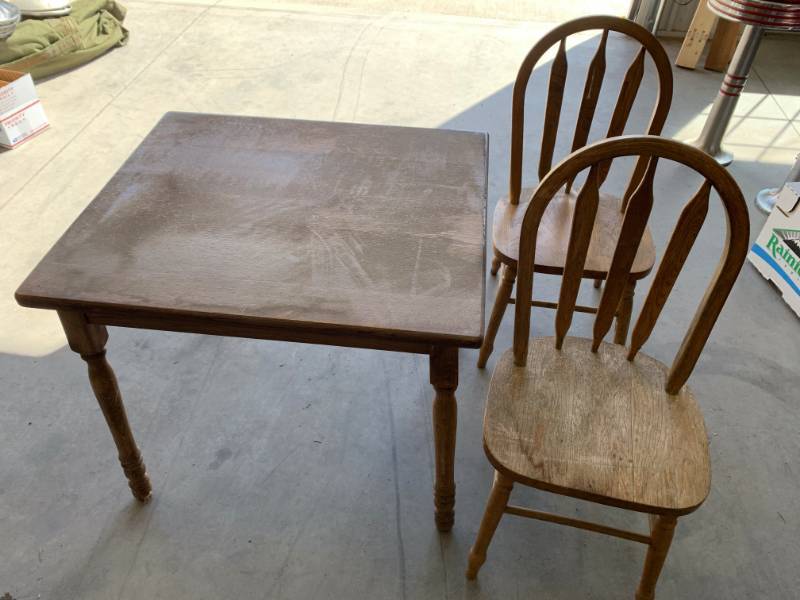 childrens antique table and chairs