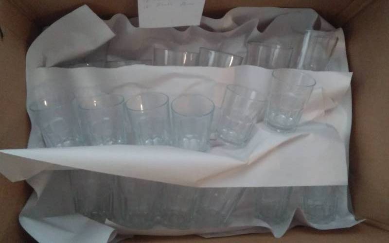 lot 11 image: Box Lot Of Assorted Glass Tumblers