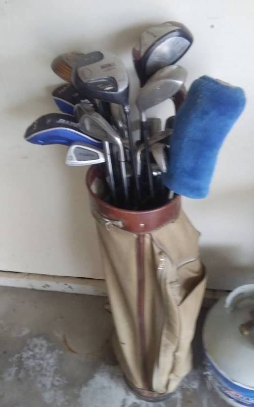 lot 51 image: Golf Bag & Assorted Golf Clubs