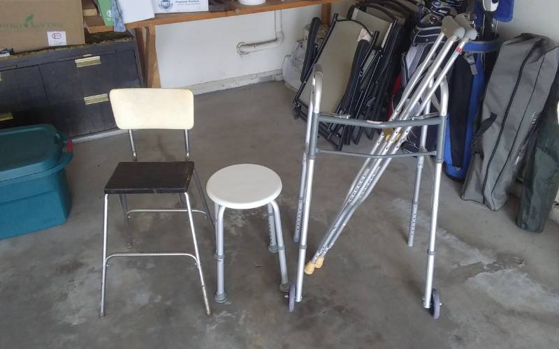 lot 53 image: Walker, Stools, Crutches