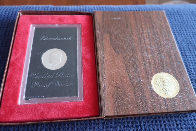 1971 S Silver Eisenhower Proof Dollar in Box - 40% Silver