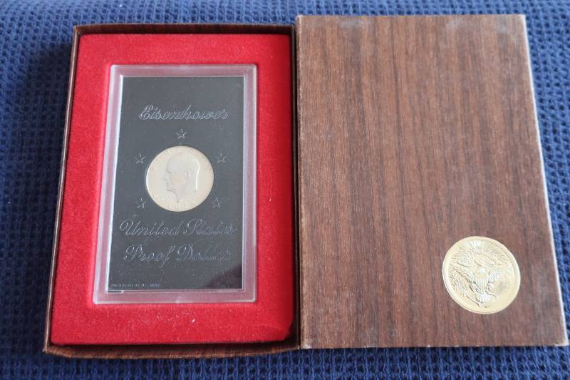 1974 S Silver Eisenhower Proof Dollar in Box - 40% Silver