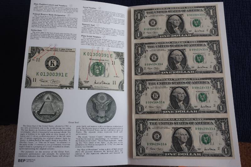 Uncut Sheet of $1 Bills - Legitimate Currency