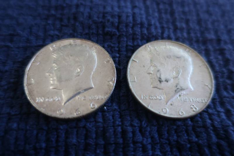 2 Kennedy Half Dollars - 40% Silver