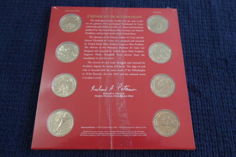 2012 Uncirculated Presidential Dollar Coin Set