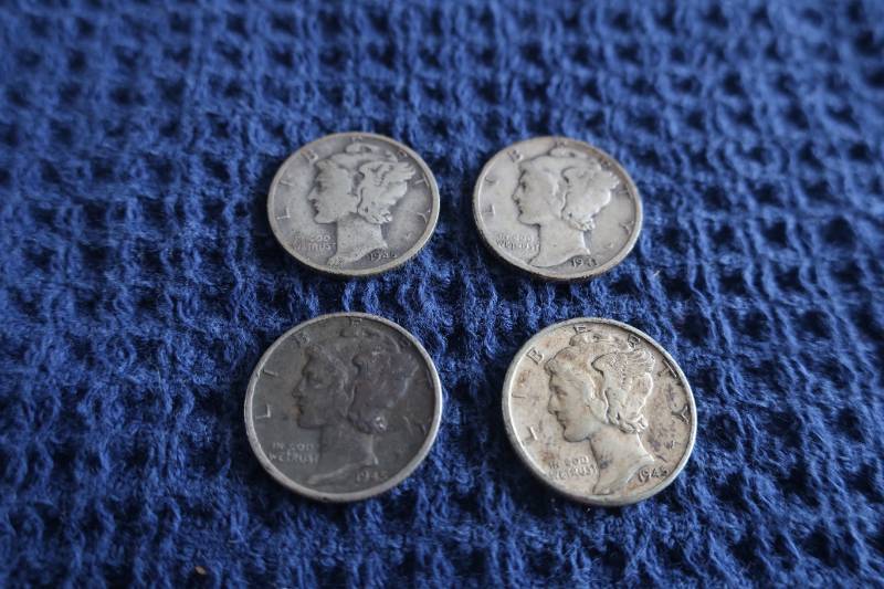 4 Mercury Dimes