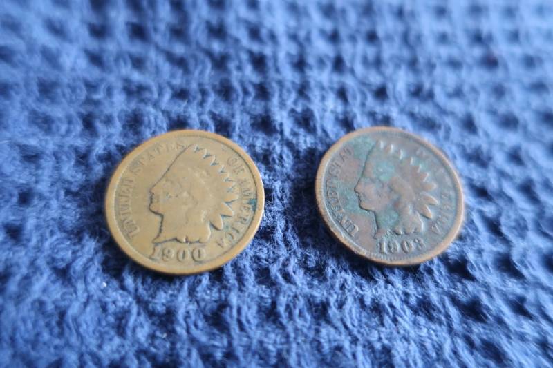 2 Indian Head Pennies