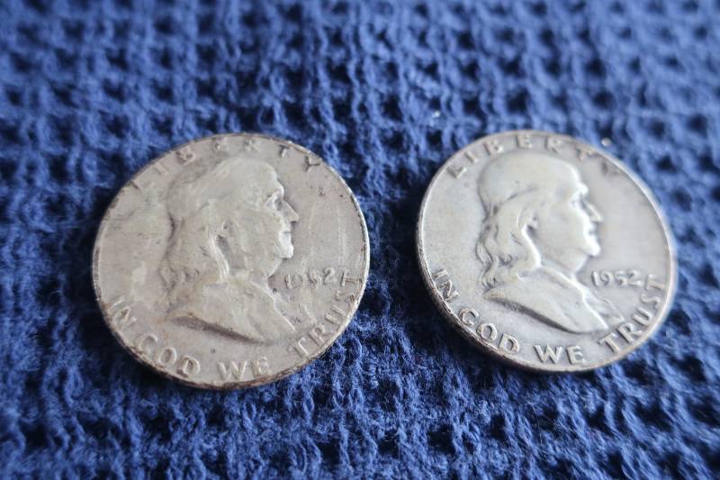 2 1952 Franklin Half Dollars