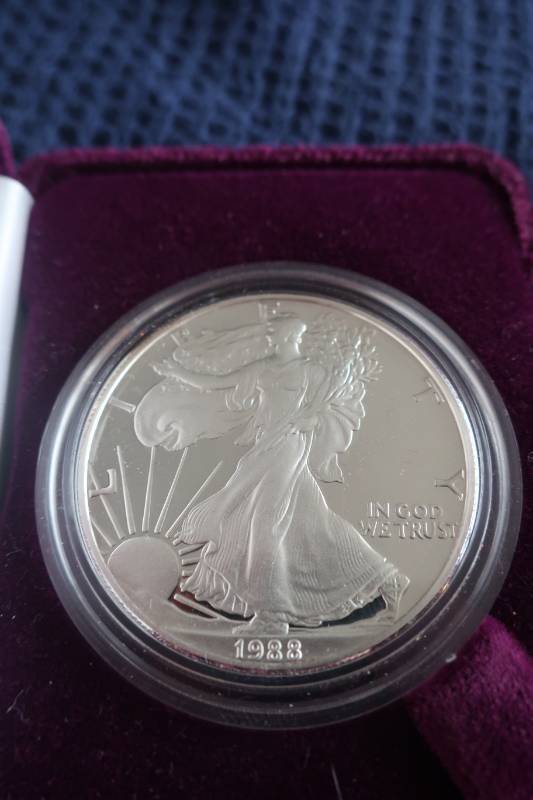1988 Silver Eagle 1 Oz. Fine Silver Proof Coin In Box
