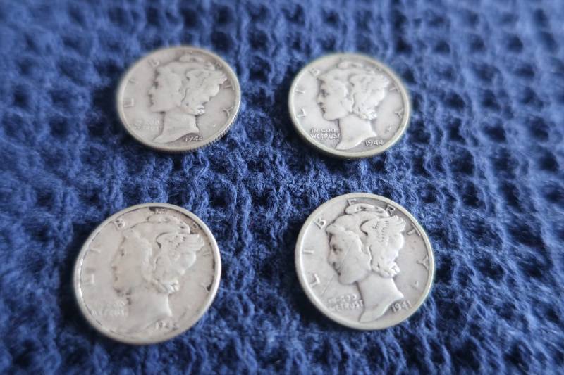 4 Mercury Dimes