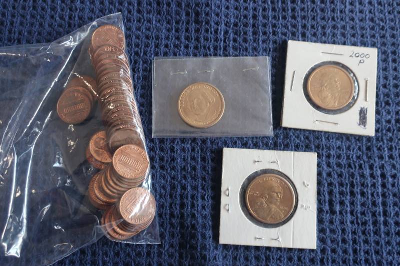 Mixed Lot - $1 Coins and Bag of Pennies