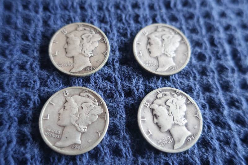4 Mercury Dimes