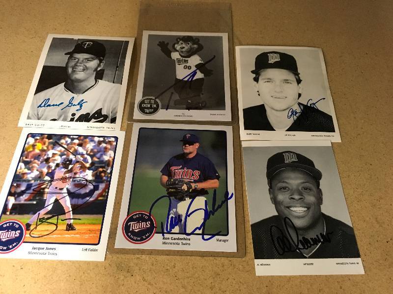 6 Autographed Minnesota Twins Photographs