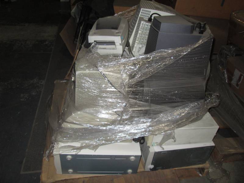 lot 34 image: Pallet of older computer equipment ...