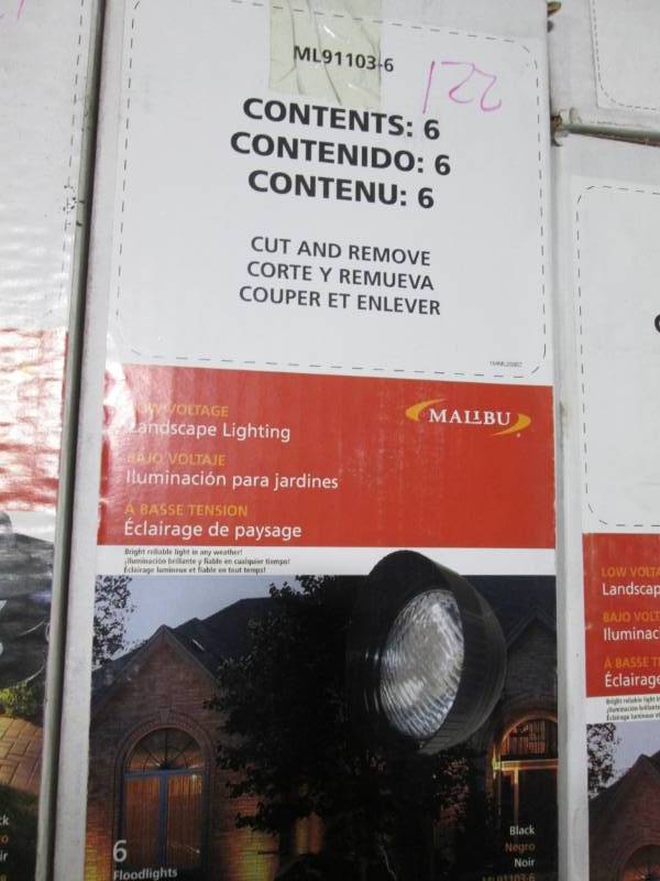 lot 122 image: Box of new Malibu landscape lightin...